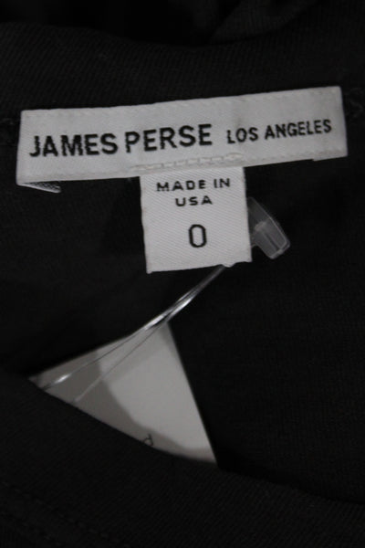 James Perse Mens Basic Black Cotton Crew Neck Short Sleeve T-Shirt Size S
