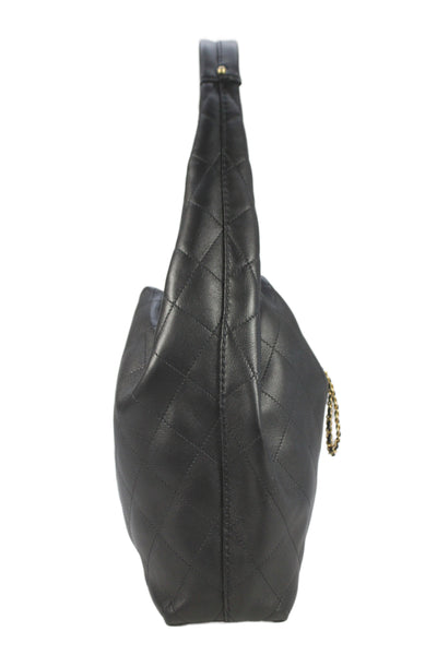 Chanel Womens Quilted Calfskin CC Chanel Cruise 2026 Hobo Handbag Black