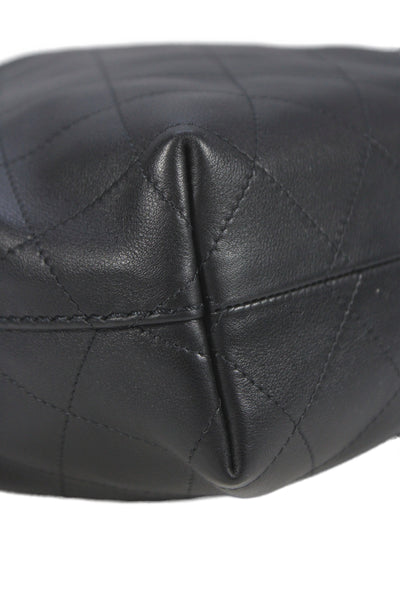 Chanel Womens Quilted Calfskin CC Chanel Cruise 2026 Hobo Handbag Black