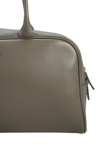 Chanel Womens Calfskin CC 2026 Large Perfect Bowling Bag Handbag Khaki
