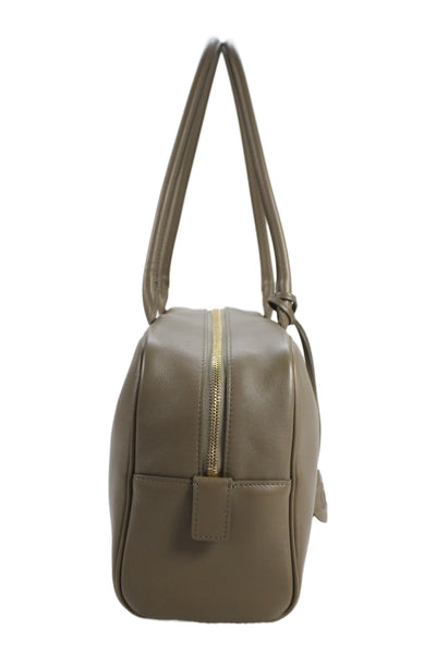 Chanel Womens Calfskin CC 2026 Large Perfect Bowling Bag Handbag Khaki