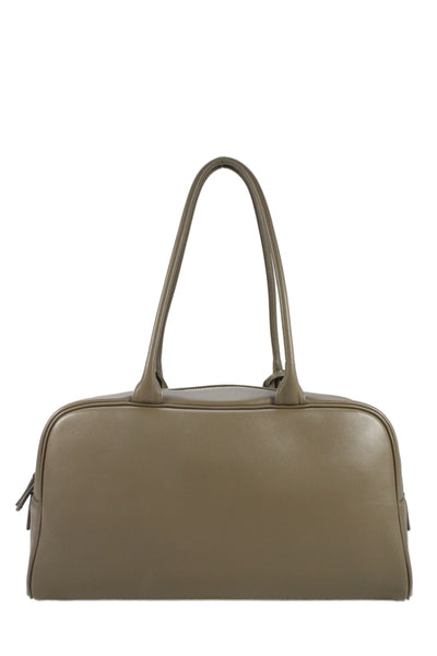 Chanel Womens Calfskin CC 2026 Large Perfect Bowling Bag Handbag Khaki