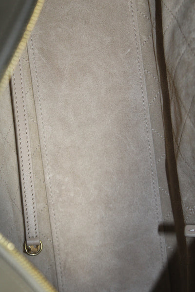 Chanel Womens Calfskin CC 2026 Large Perfect Bowling Bag Handbag Khaki