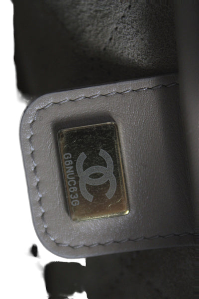 Chanel Womens Calfskin CC 2026 Large Perfect Bowling Bag Handbag Khaki