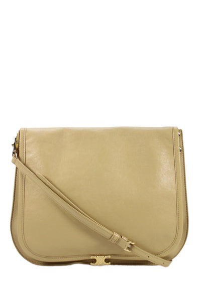 Celine Womens 2025 Lambskin Triomphe Soft Besace Messenger Handbag Brown