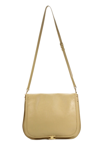 Celine Womens 2025 Lambskin Triomphe Soft Besace Messenger Handbag Brown