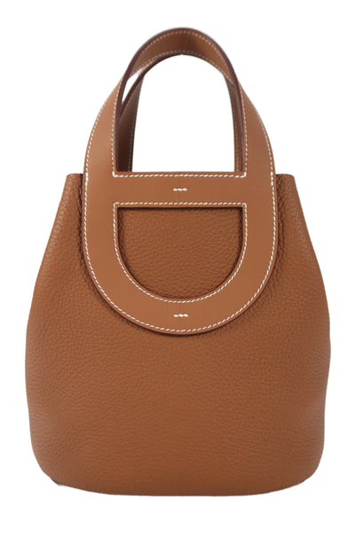 Hermes Womens 2024 Clemence & Swift In The Loop 18 Bucket Handbag Brown