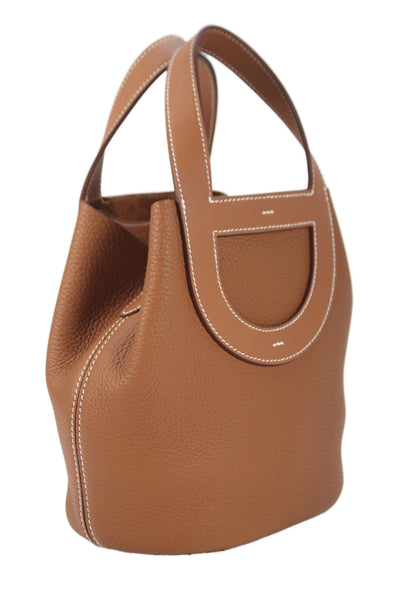Hermes Womens 2024 Clemence & Swift In The Loop 18 Bucket Handbag Brown