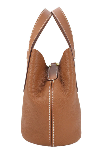 Hermes Womens 2024 Clemence & Swift In The Loop 18 Bucket Handbag Brown