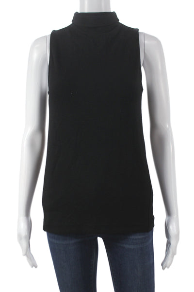 Club Monaco Women Black Mock Neck Sleeveless Tank Size XS