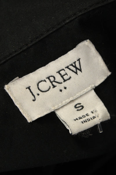 J Crew Women Black Cotton Collared Button-Up Long Sleeve Basic Size S