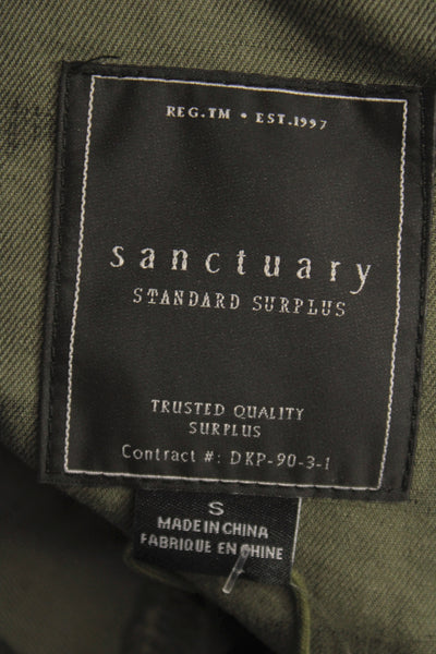 Sanctuary Womens Military Camouflage Jacket Green Long Sleeve Button Size S