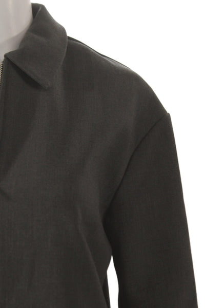 Zara Womens Basic Jacket Gray Zip Long Sleeve Synthetic Size S