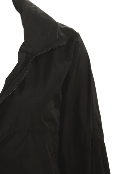 Zara Womens Windbreaker Jacket Black Zip Long Sleeve 100% Polyester Size XS
