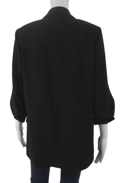 Zara Women Basic Jacket Black Button Long Sleeve Classic Size M