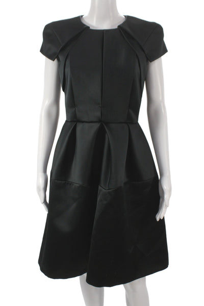 Dice Kayek Womens Black Fit & Flare Dress Short Sleeve Round Neck Size 38