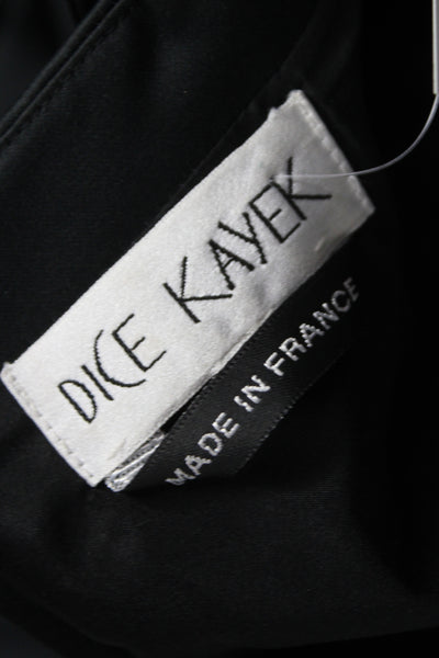 Dice Kayek Womens Black Fit & Flare Dress Short Sleeve Round Neck Size 38