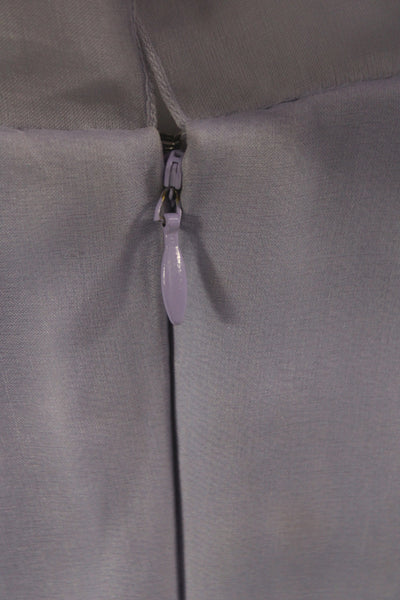 Badgley Mischka Womens Strapless Purple Silk Sheath Mini Wedding Dress Size 6