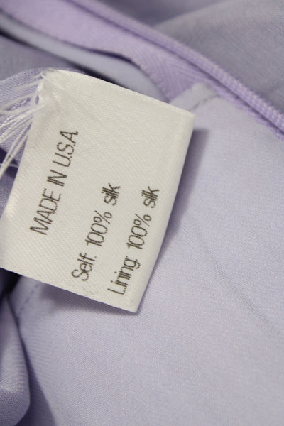 Badgley Mischka Womens Strapless Purple Silk Sheath Mini Wedding Dress Size 6