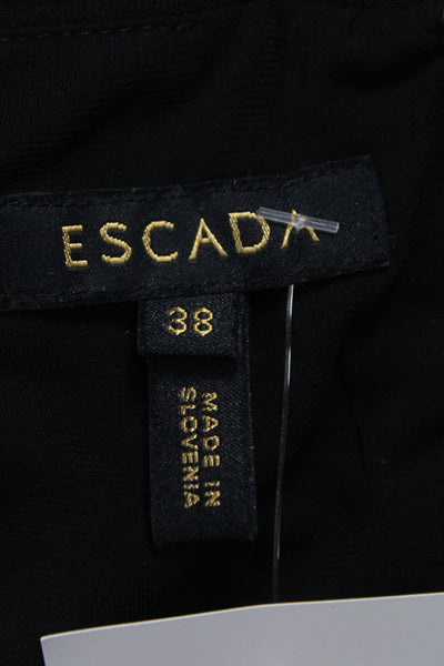 Escada Women Sheath Dress Black Viscose Short Sleeve Knee Length Size 38