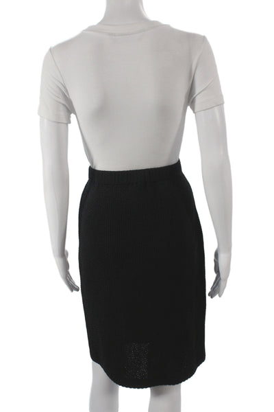 St. John Caviar Womens Black Knit Straight Pencil Skirt Pull On Size 4