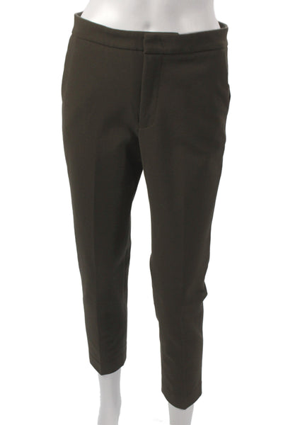 Vince Womens Ankle Pants Brown Button Closure 45% Cotton Size 4