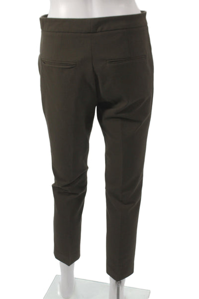 Vince Womens Ankle Pants Brown Button Closure 45% Cotton Size 4