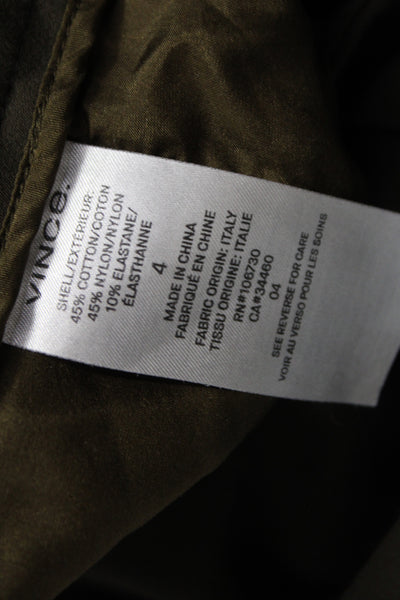 Vince Womens Ankle Pants Brown Button Closure 45% Cotton Size 4