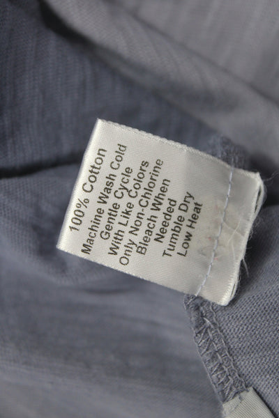 Wilt Women Tunic Blue Cotton Long Sleeve Crew Neck Pullover Solid Size XS