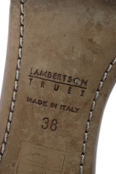 Lambertson Truex Womens Grommet Detail Slip On Heels Shoes Brown Size 8