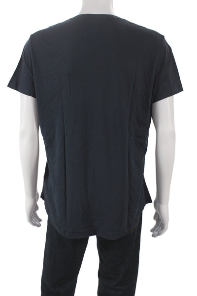 Orlebar Brown Mens Basic Black V Neck Cotton T Shirt Short Sleeve Size XL