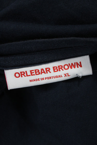 Orlebar Brown Mens Basic Black V Neck Cotton T Shirt Short Sleeve Size XL