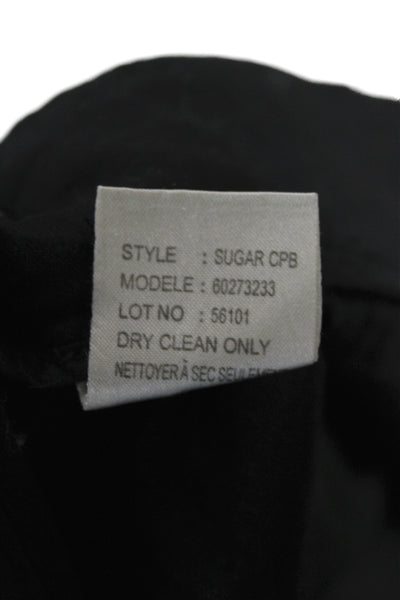 Theory Womens Black Cropped Pants Linen Blend Size 2