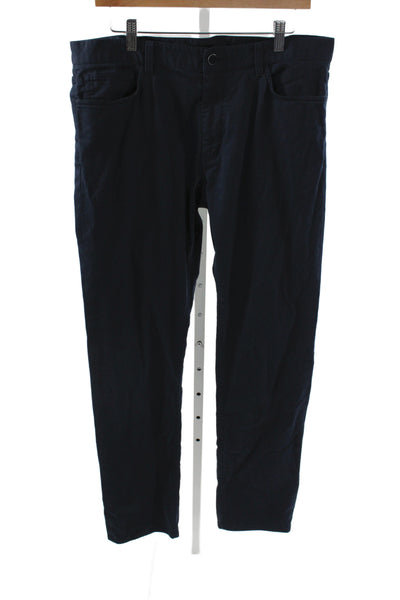 Theory Mens Chino Pants Blue Button Closure Cotton Size 34