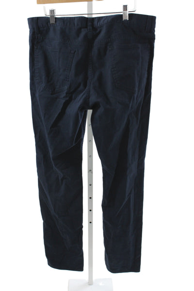 Theory Mens Chino Pants Blue Button Closure Cotton Size 34