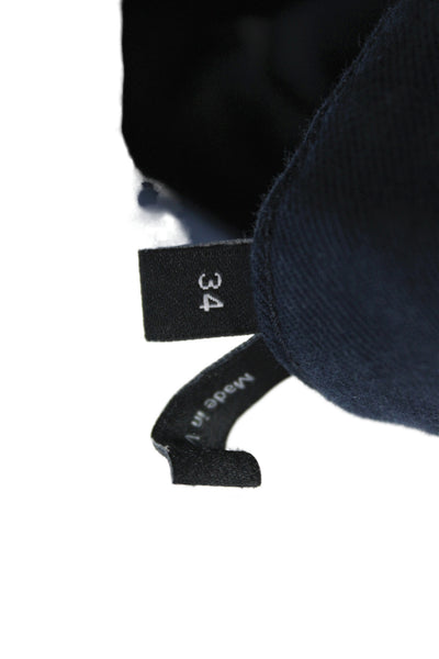 Theory Mens Chino Pants Blue Button Closure Cotton Size 34
