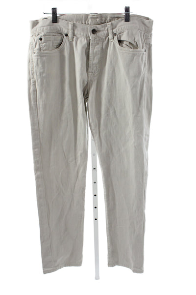 7 For All Mankind Mens Straight Beige Cotton Jeans Size 33