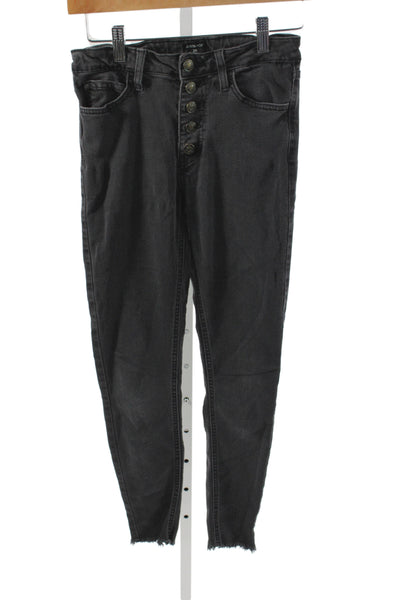 Just Black Women Skinny Jeans Black Mid Rise Cotton Size 25