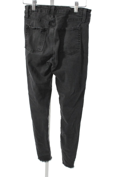 Just Black Women Skinny Jeans Black Mid Rise Cotton Size 25