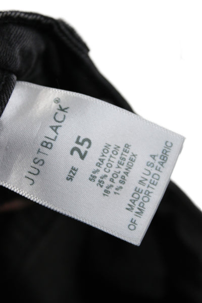 Just Black Women Skinny Jeans Black Mid Rise Cotton Size 25