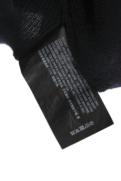 Theory Mens Black Merino Wool Pullover Solid Collared Long Sleeve Size M