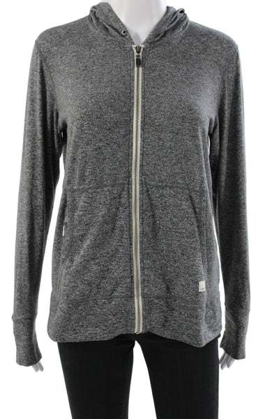 Vuori Women Full Zip High Neck Hoodie Gray Athleisure Size S