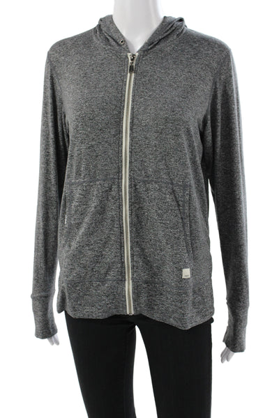 Vuori Women Full Zip High Neck Hoodie Gray Athleisure Size S