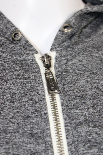 Vuori Women Full Zip High Neck Hoodie Gray Athleisure Size S