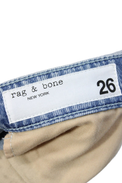 Rag & Bone Women Wide Leg Mid Rise Blue Jeans Size 26