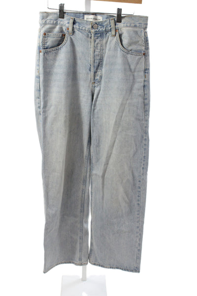 Denim Forum Women Straight Blue Mid-Rise Jeans Size 27