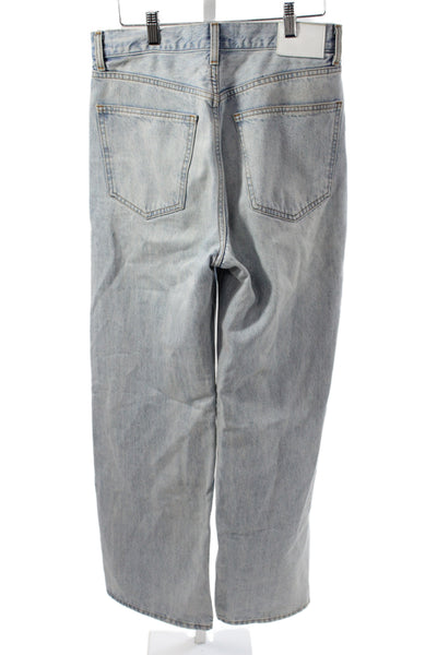 Denim Forum Women Straight Blue Mid-Rise Jeans Size 27