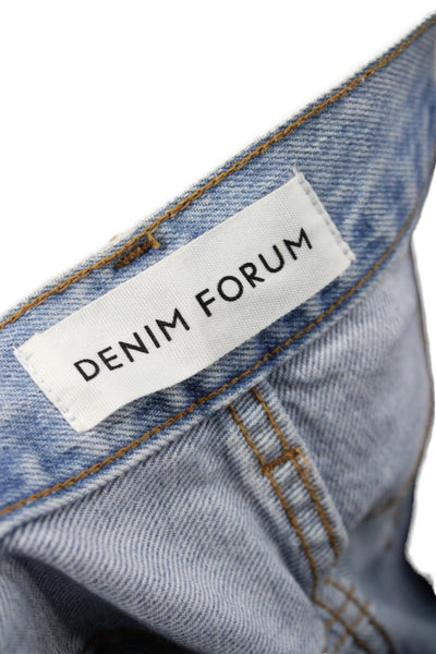 Denim Forum Women Straight Blue Mid-Rise Jeans Size 27