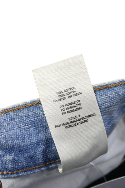 Denim Forum Women Straight Blue Mid-Rise Jeans Size 27