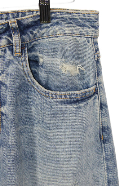 Icon Denim Womens Wide-Leg Mid Rise Jeans Blue Size 28